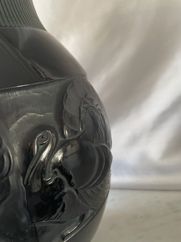 détail vase Sabino aux dindons