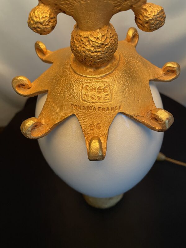 Lampe Berger Porcelaine Blanche, Décor Poissons Coquillages, Pierre Casenove Ref 003071, Occasion