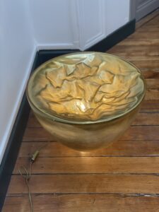 Carlo nason lampe verre Murano dorée