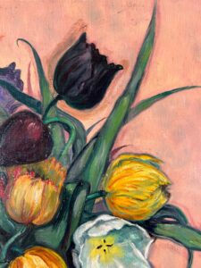 André Maire Peinture Bouquet de Tulipes