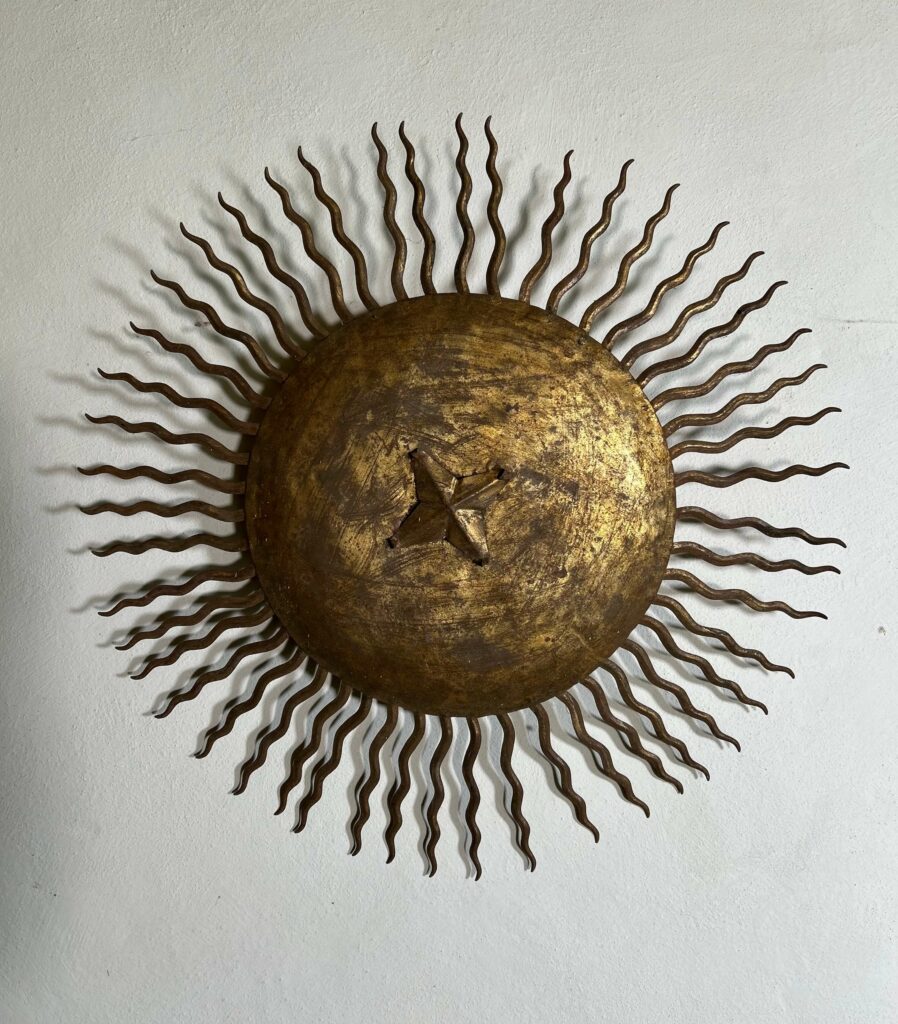 Plafonnier soleil années 50 style Poillerat