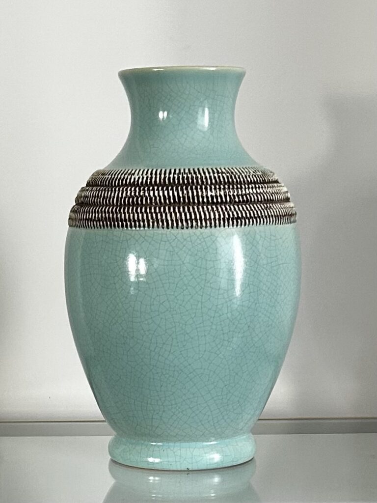 Pol Chambost - Vase en céramique turquoise - Vallauris 1950